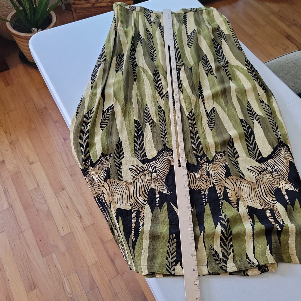 California Krush Midi Straight Skirt Large Zebra Print Pull On Boho Maximalist - Picture 8 of 10